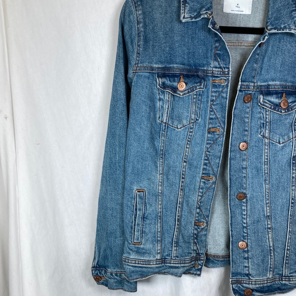 Old Navy Classic Jean Denim Jacket Medium Blue Wash Sz S Tall Western Festival - Picture 4 of 9